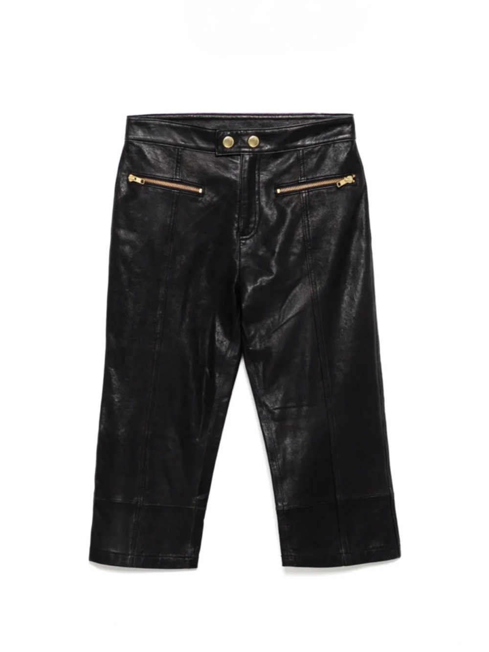 Cynthia Rowley Black Downtown Leather Capris NWT Size 4